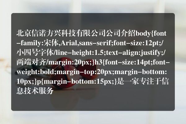 北京信诺方兴科技有限公司